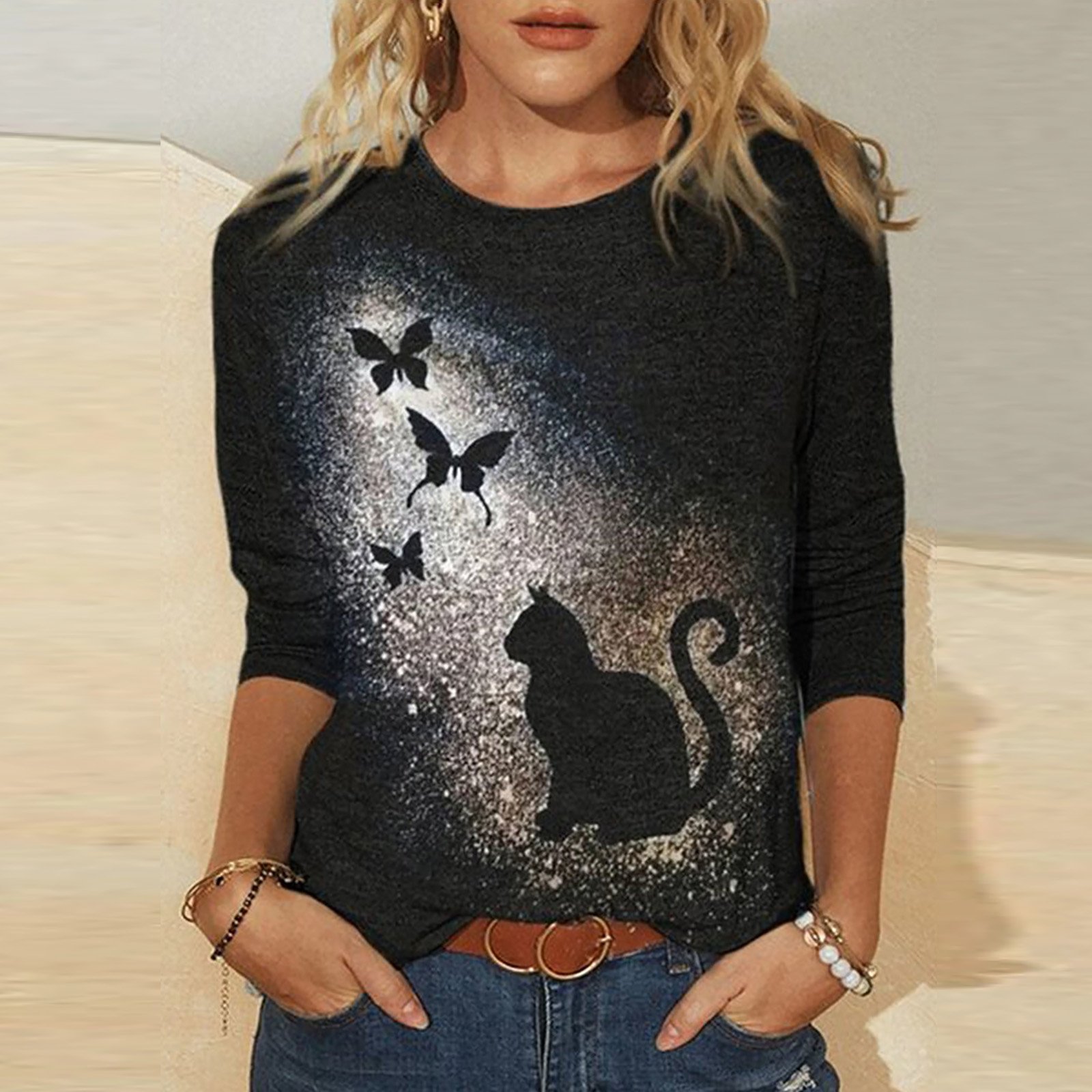Summer Autumn Oversized Casual Women's Clothing Funny Cat 3D Print Long Sleeve T-Shirts Ladies Fashion Tops Vintage Tee Shirt 6 Summer Autumn Oversized Casual Women's Clothing Funny Cat 3D Print Long Sleeve T-Shirts Ladies Fashion Tops Vintage Tee Shirt 6